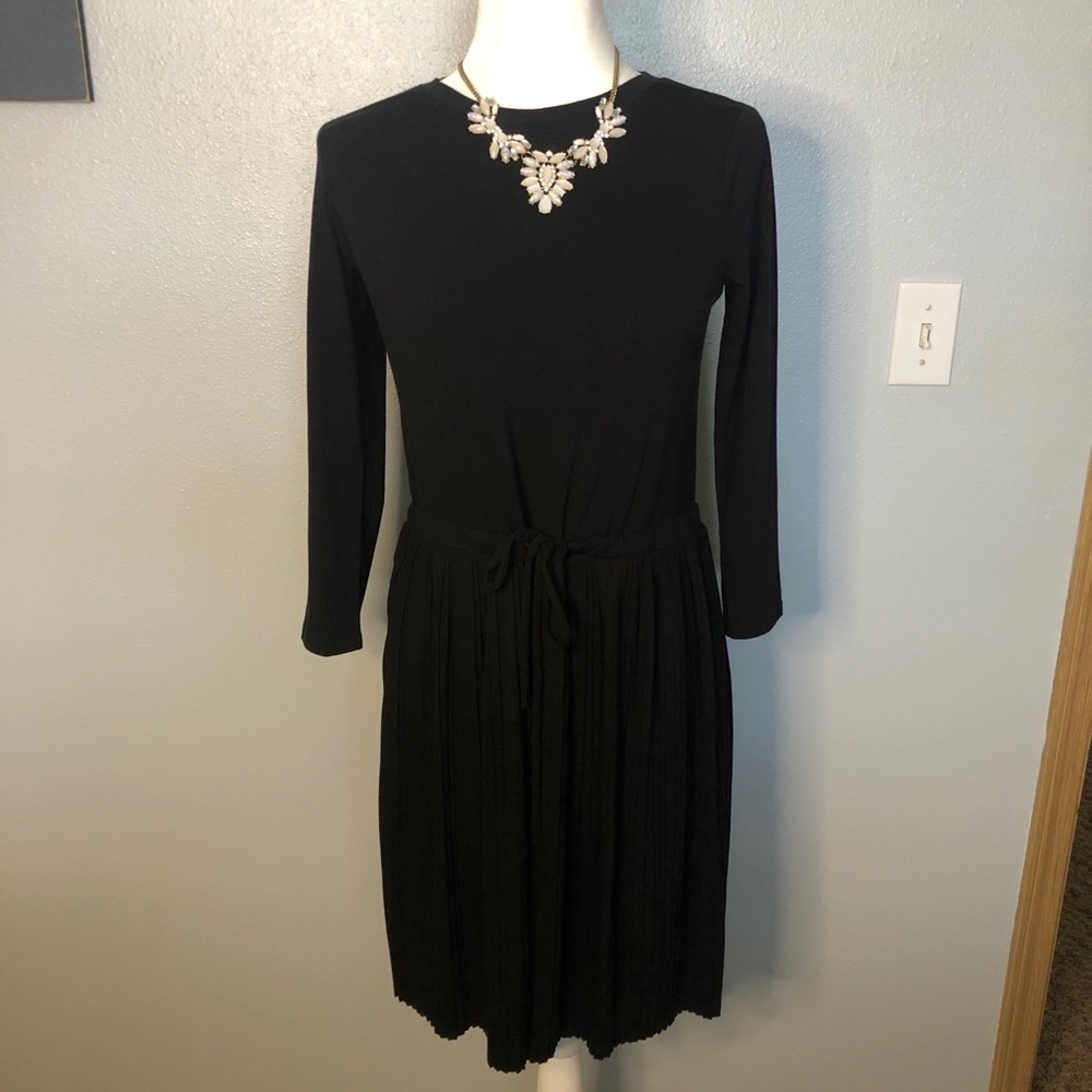 J Jill Women’s Sz XS NWT Black Tie Waist Dress